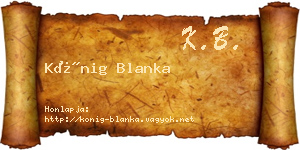 Kőnig Blanka névjegykártya