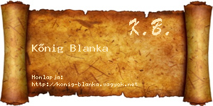Kőnig Blanka névjegykártya